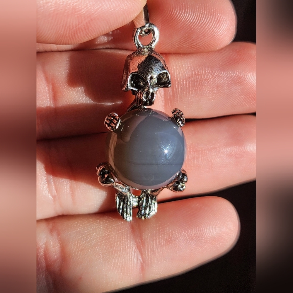 Skeleton Crystal Sphere Pendant - Picture 8 of 11